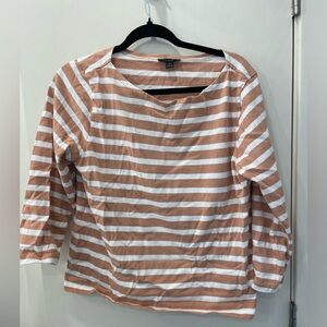 J.Crew Breton shirt taupe with white stripe medium